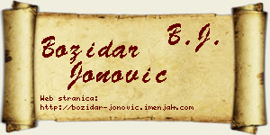 Božidar Jonović vizit kartica